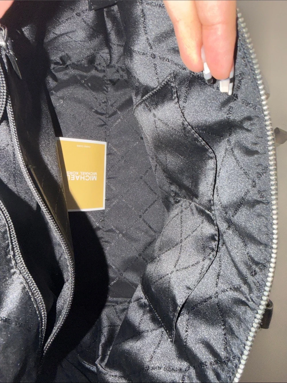 Michael Kors Black Saffiano Satchel with Logo Charm